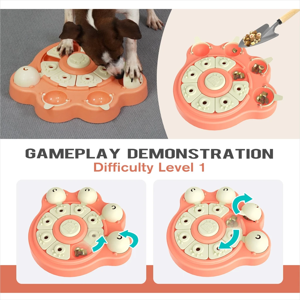 KADTC Beginner Dog Puzzle Toy Mind Game Puppy - Paw Pattern