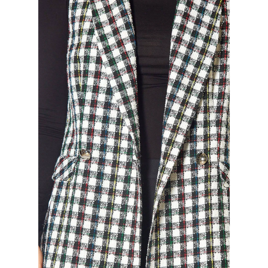 Shop at Konus Pleione Womens Boucle Plaid Tweed Longline Vest
