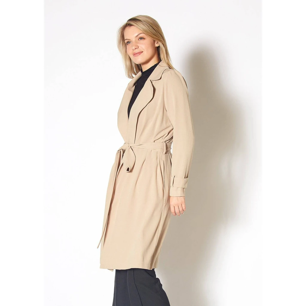 Shop at Konus Pleione Women's Tie Waist Light Trench Coat