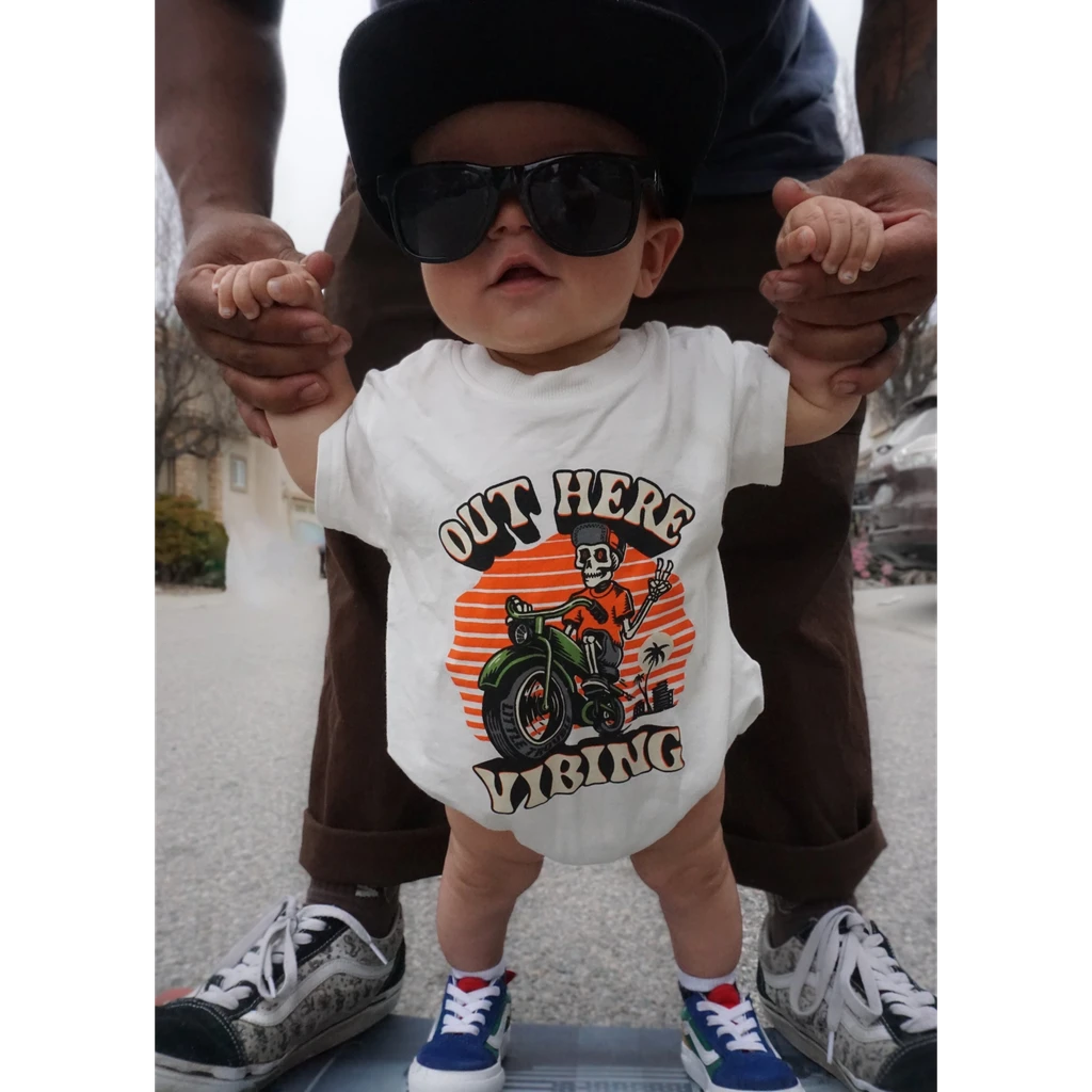 Little Trouble Out Here Vibing Baby Romper