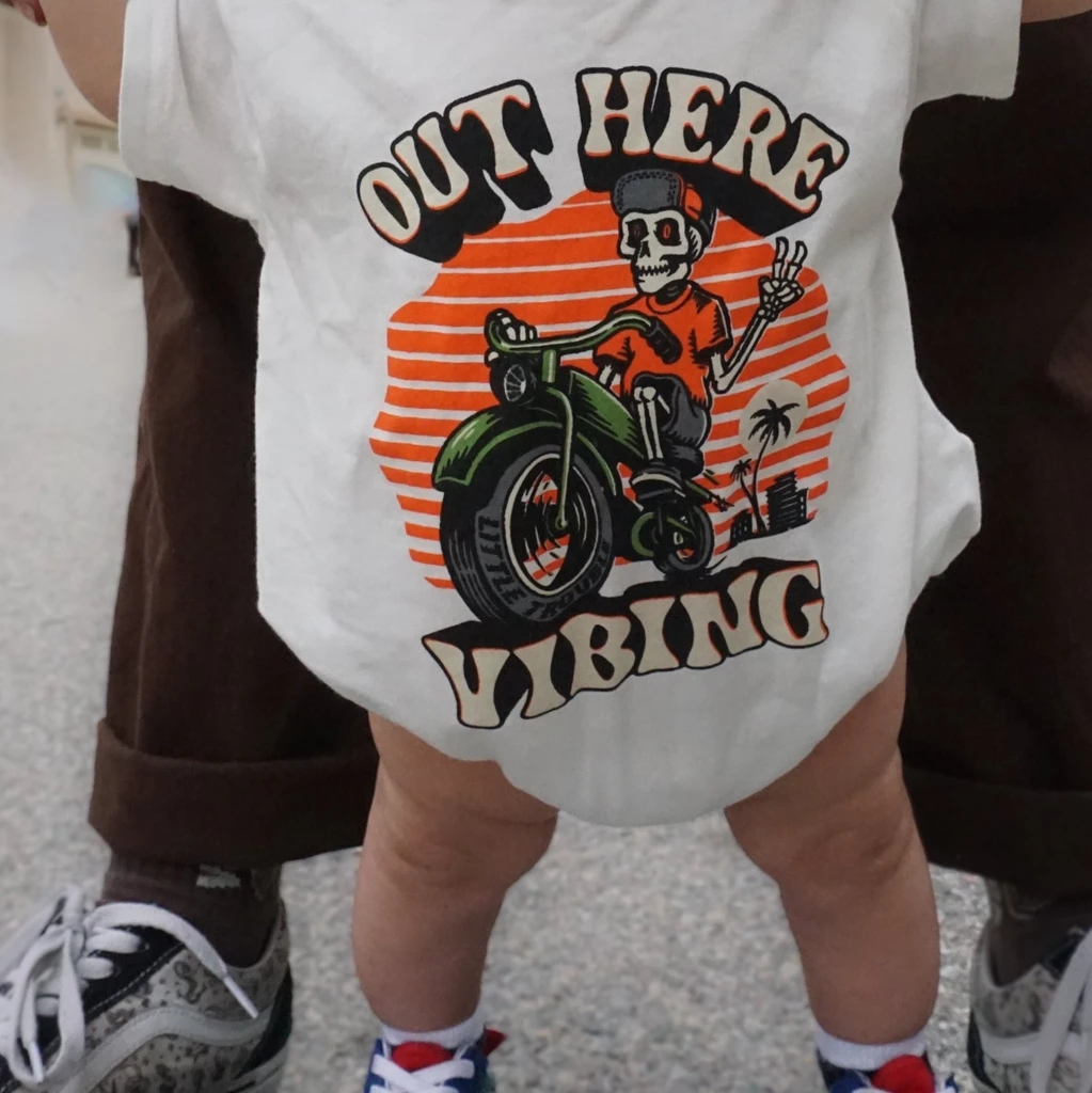Little Trouble Out Here Vibing Baby Romper