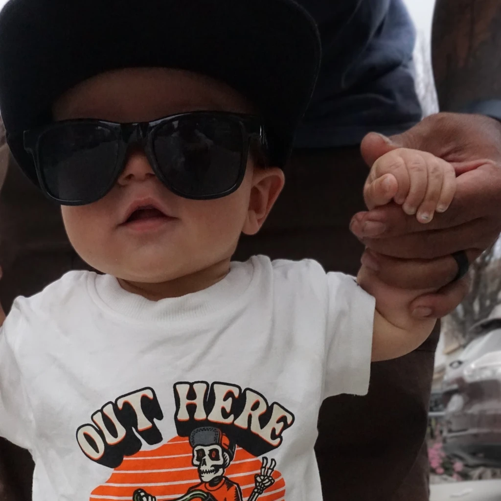Little Trouble Out Here Vibing Baby Romper