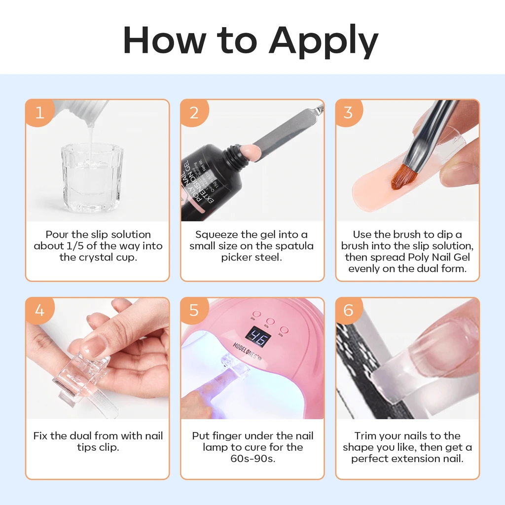 Modelones Slip Solution Kit For Poly Nail Extension Gel