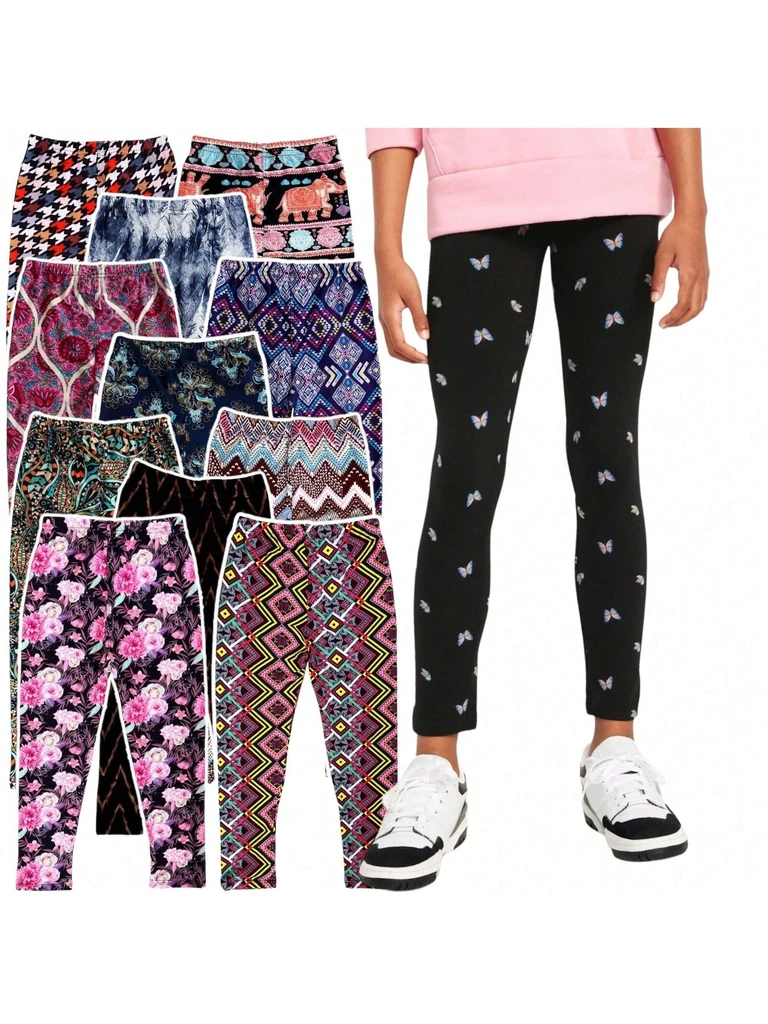 ToBeInStyle Girl's Ultra Soft Comfortable Full Length Fashion Print Leggings