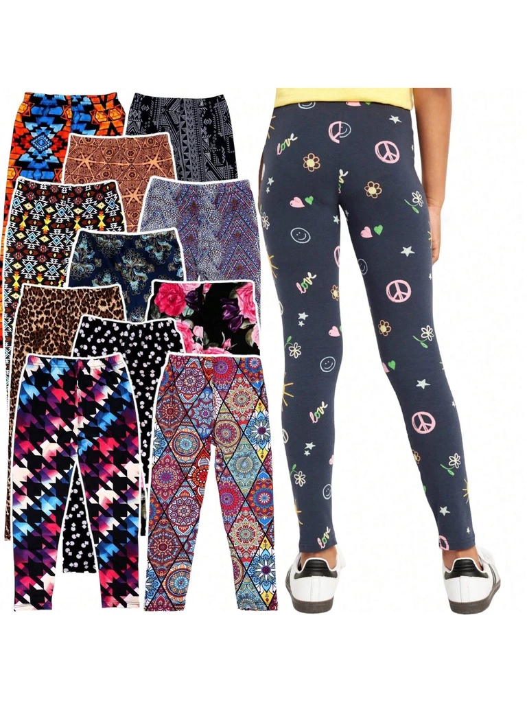 ToBeInStyle Girl's Ultra Soft Comfortable Full Length Fashion Print Leggings
