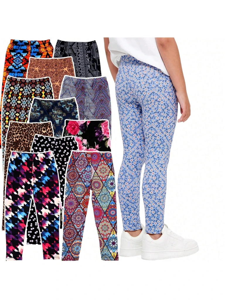 ToBeInStyle Girl's Ultra Soft Comfortable Full Length Fashion Print Leggings