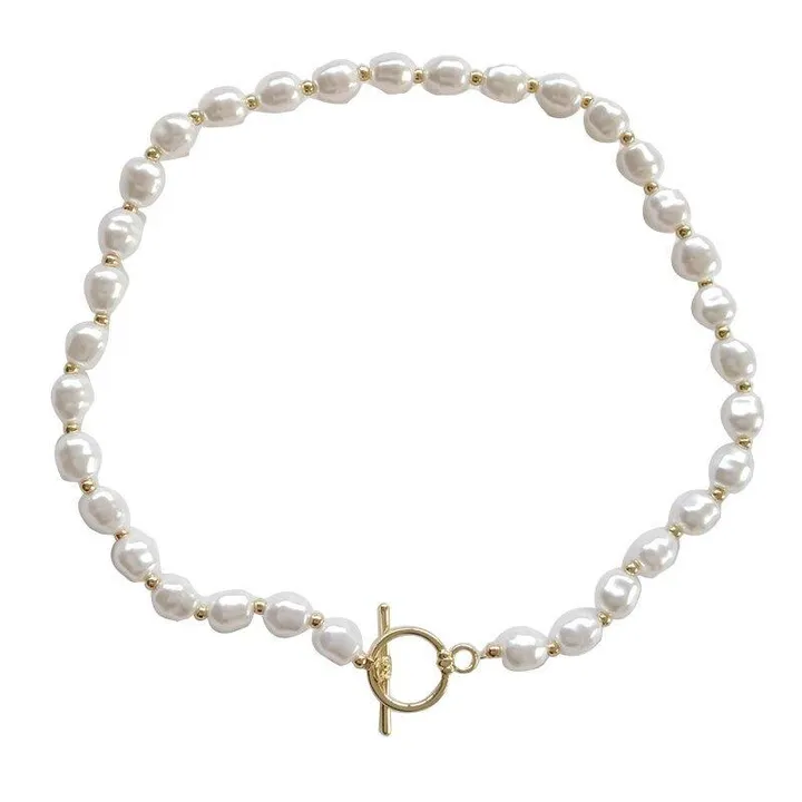 Hollywood Sensation Jewelry Pearl Choker Necklace Faux Pearl Necklace