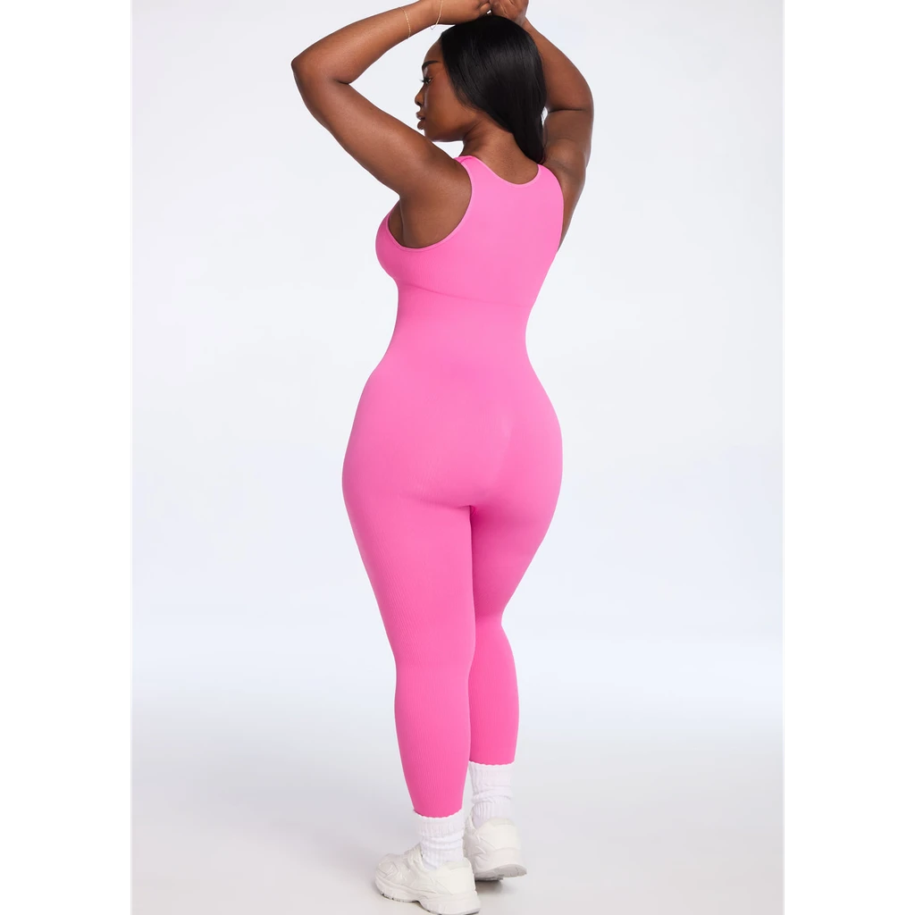 she's Waisted SnatchedKnit Front Zip Jumpsuit
