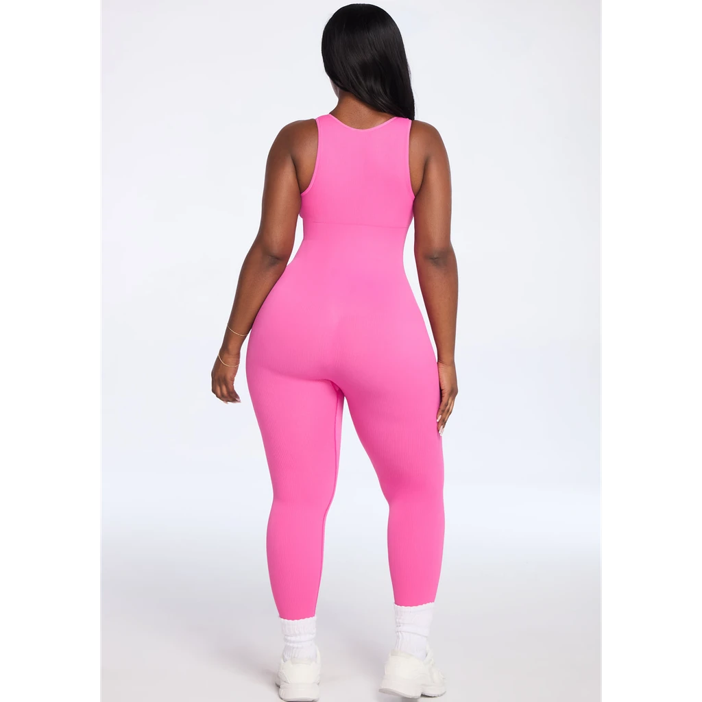 she's Waisted SnatchedKnit Front Zip Jumpsuit