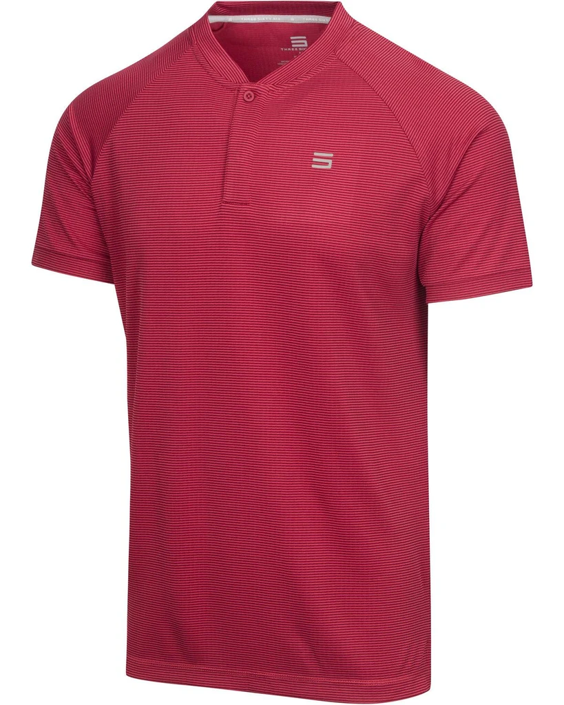 Three Sixty Six Men's Thin-Striped Collarless Golf Polos