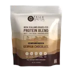 TAHA Health & Nutrition, Mind+Body+Soul Support Protein Blend - German Chocolate. 25g of Protein per serve from Whey & Collagen, plus 400mg Milk Phospholipids | New Zealand Grass-Fed, Free-Range Dairy | Gluten and Soy Free, Keto, Kosher | 2LB, ~26 Servings
