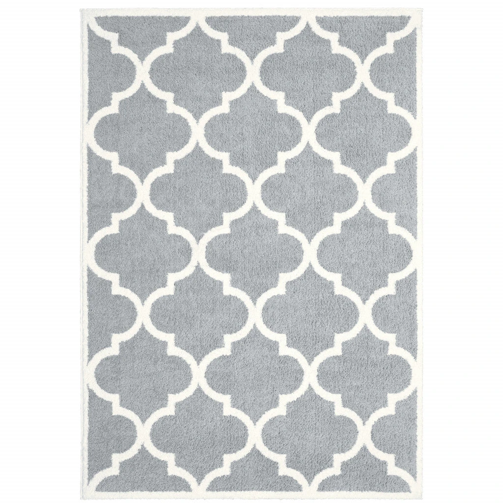 HomeRoots Geometric Shag Power Loom Stain Resistant Area Rug