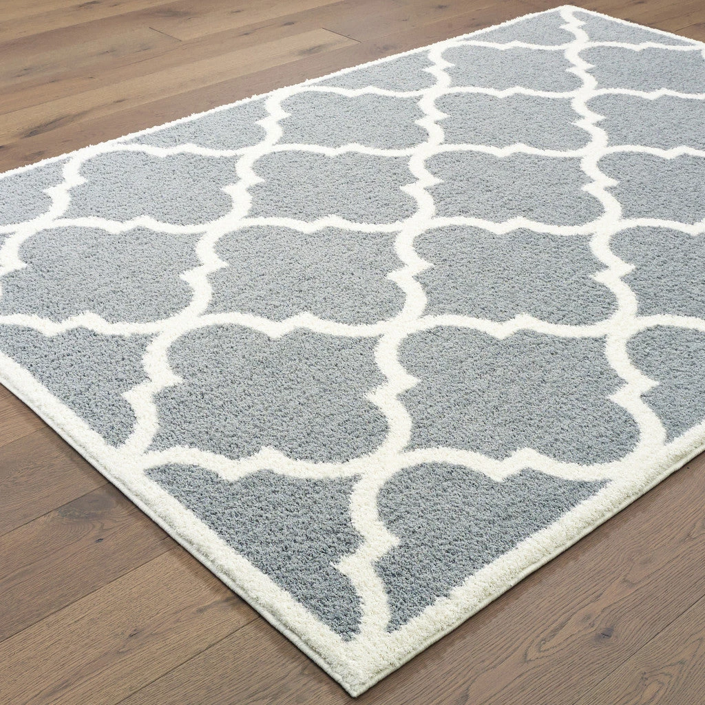 HomeRoots Geometric Shag Power Loom Stain Resistant Area Rug