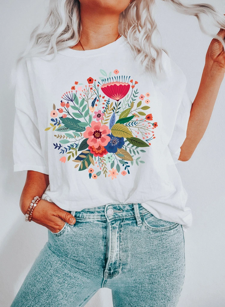 Refinery Number One Folk Floral Bloom Vintage Comfort Colors Tshirt
