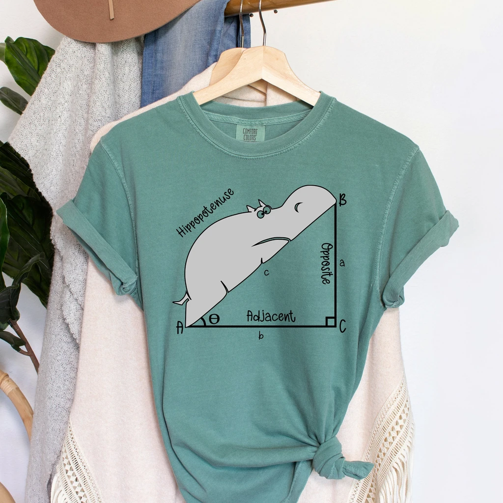 Refinery Number One Hippopotenuse Funny Teacher Comfort Colors Tshirt