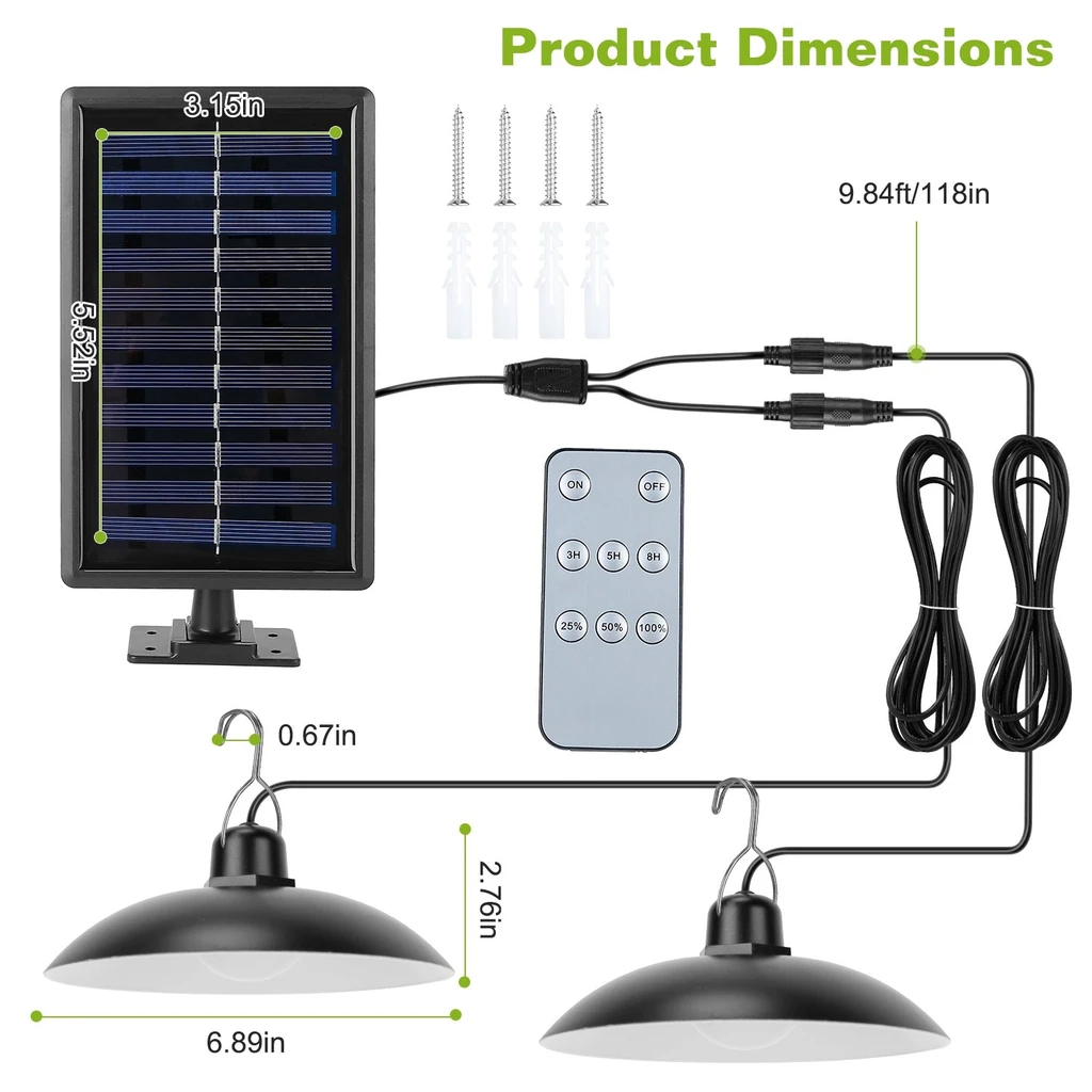 Directdeals Solar Shed Lights Dual Lighting Heads