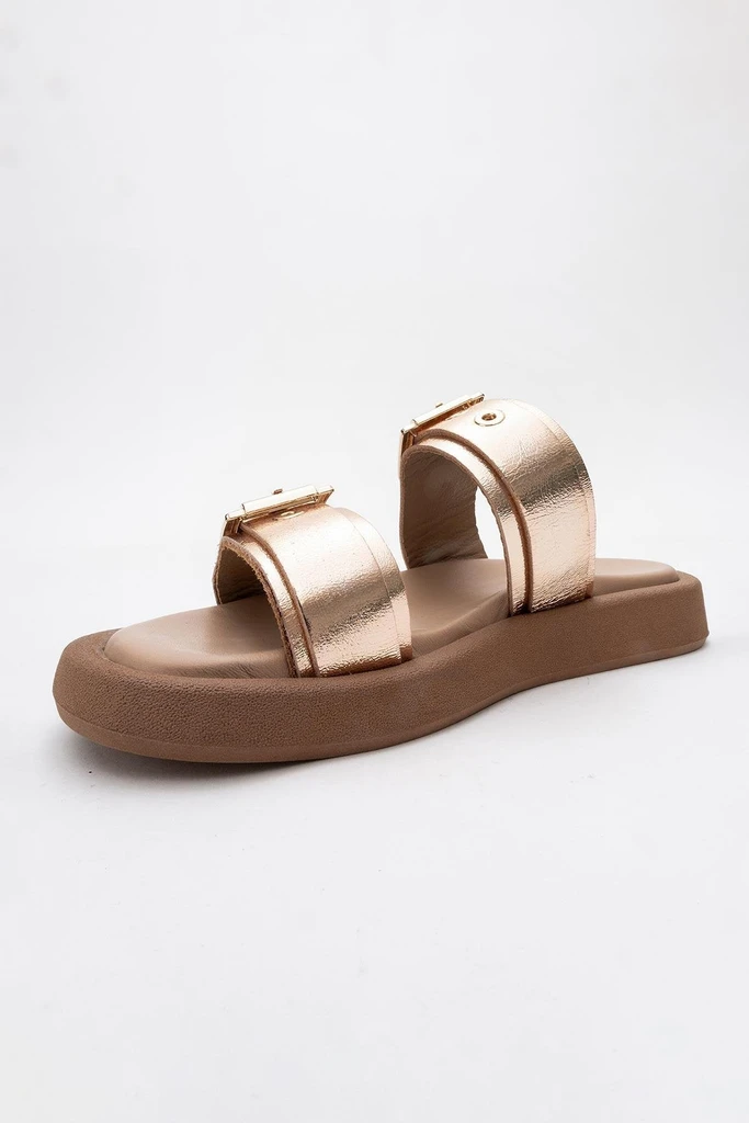Forever & Always Shoes Finezza Leather Two-Strap Sandal