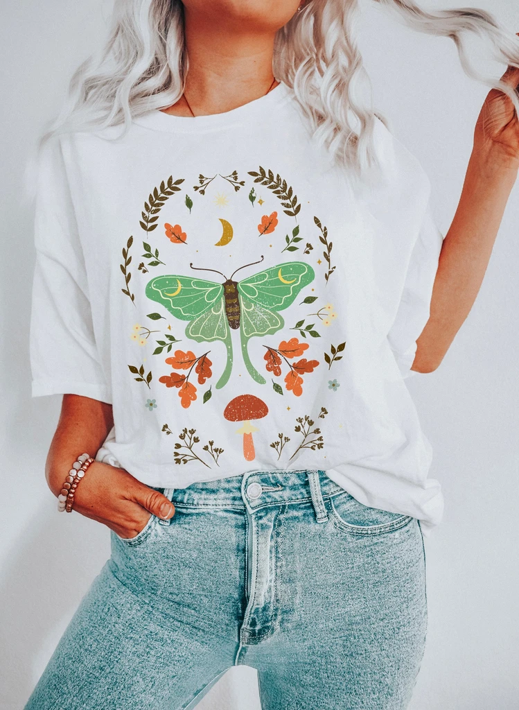 Refinery Number One Moth and Ferns Vintage Comfort Colors Tshirt