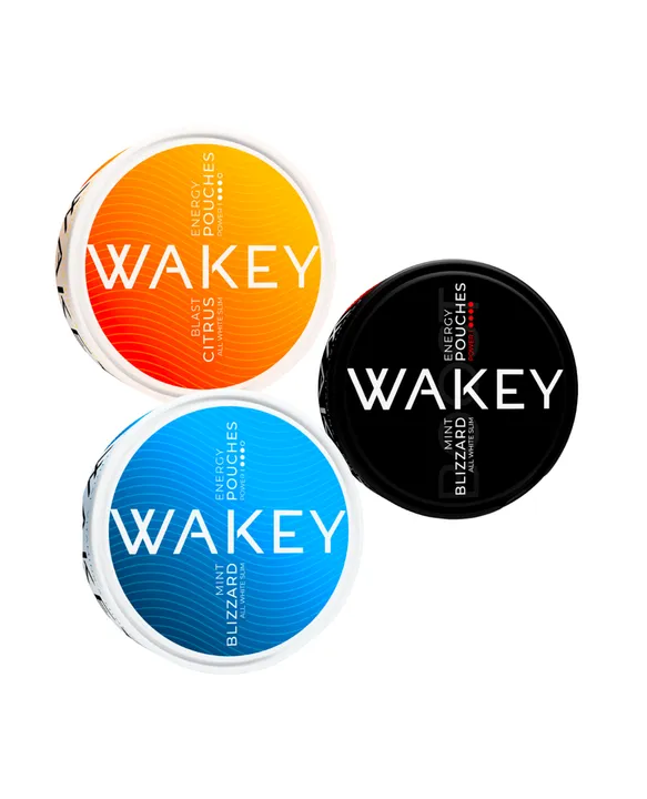 Wakey USA Wakey Energy Pouches Blizzard Mint , Citrus Blast, Blizzard Mint Boost 3 Pack Sample Pack