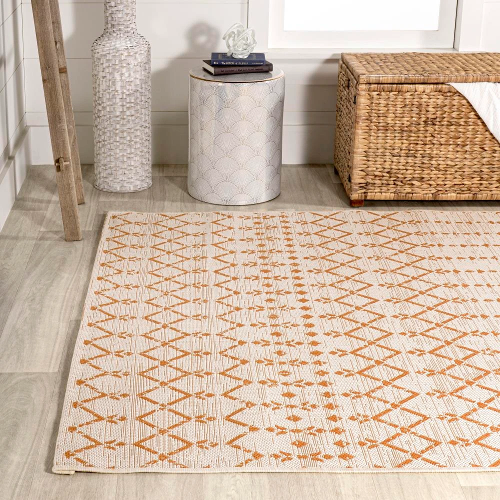 JONATHAN Y Ourika Moroccan Geometric Textured Weave Area Rug - Rectangle
