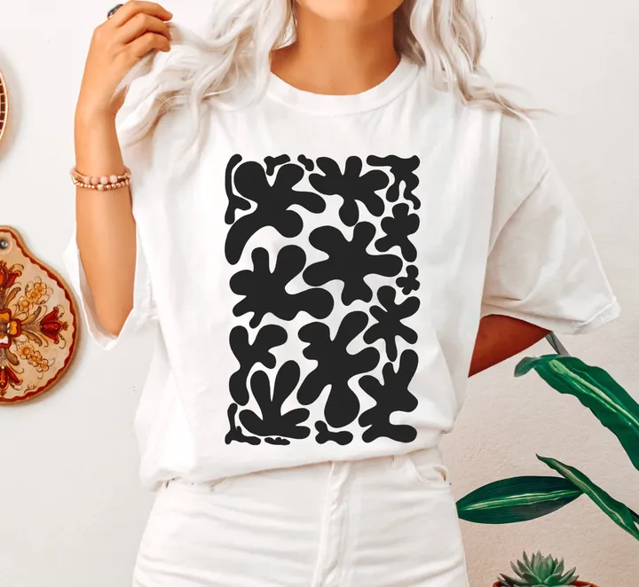 Refinery Number One Stylized Floral Print Abstract Comfort Colors Tshirt