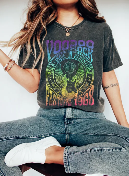 Refinery Number One Voodoo Rock Festival Vintage Retro Music Comfort Colors Tshirt
