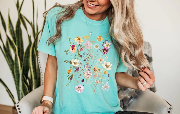 Refinery Number One Wildflower Vintage Floral Mix Botanical Comfort Colors Tshirt
