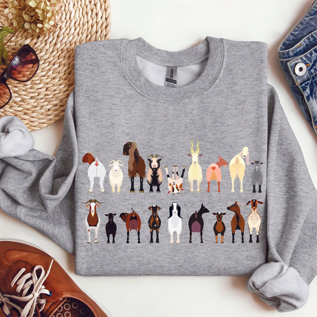 Refinery Number One Goat Breeds Farm Animal Lover Sweatshirt