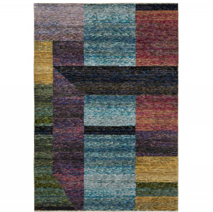 HomeRoots Geometric Power Loom Area Rug