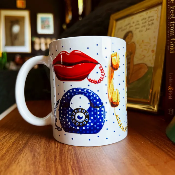 Chaos Magic Studio Vintage Phones Ceramic Mug