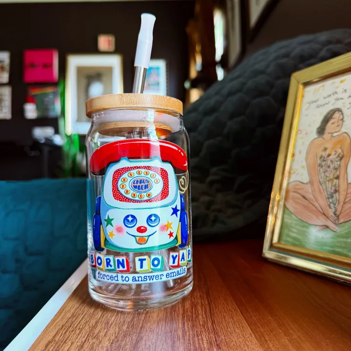 Chaos Magic Studio Born to Yap Glass Tumbler