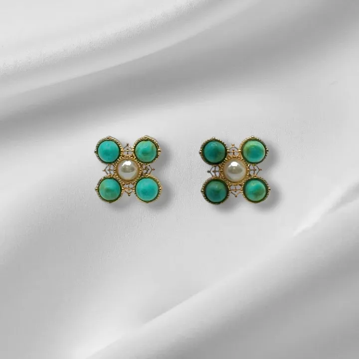 Anet's Collection LLC Pearl Glory Cross Stud Earrings