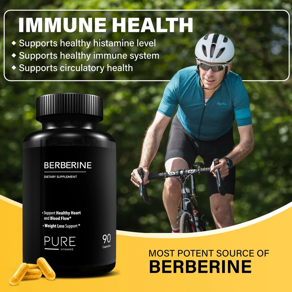 Pure Vitamins Ultra High Strength Berberine HCL 1200mg Supplements