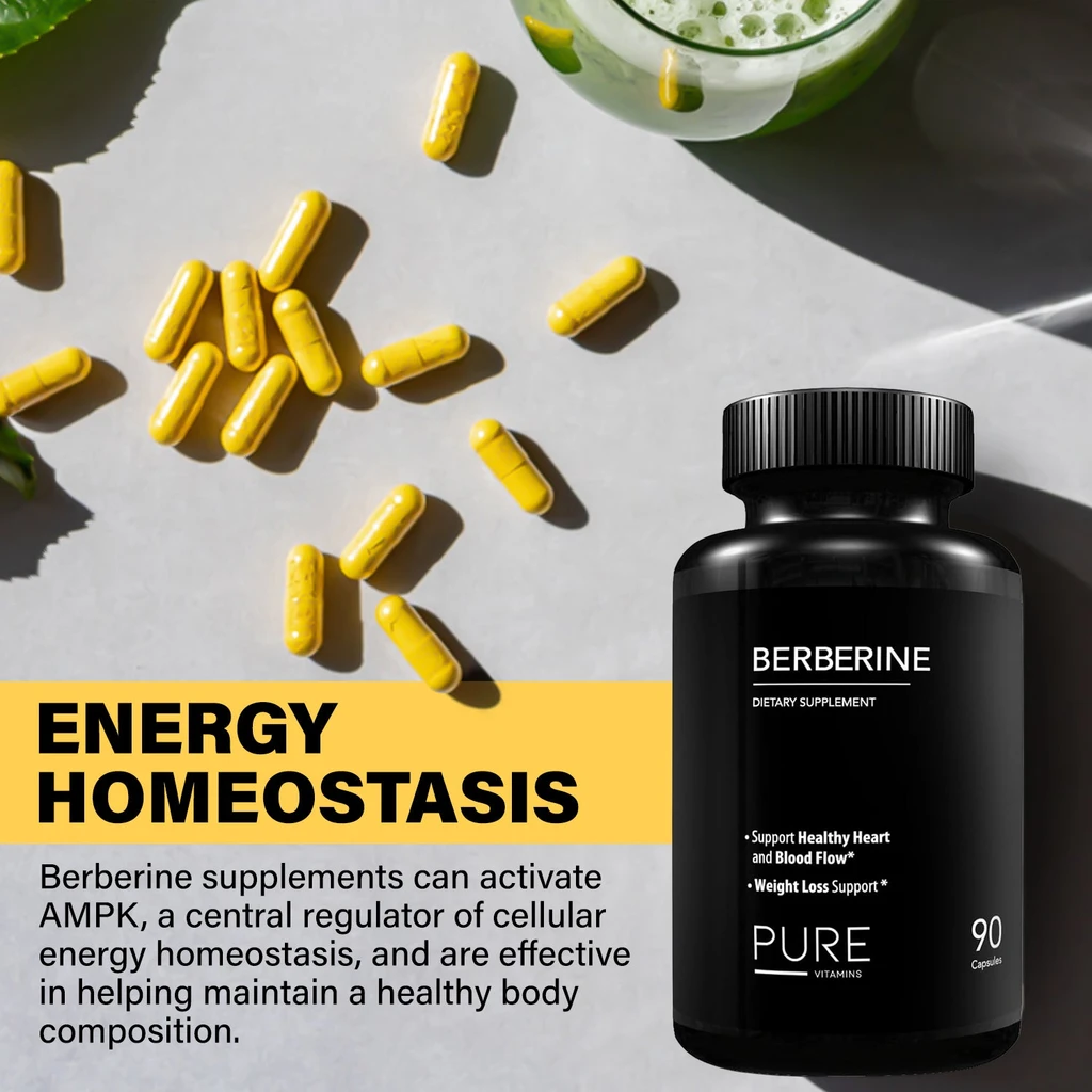 Pure Vitamins Ultra High Strength Berberine HCL 1200mg Supplements