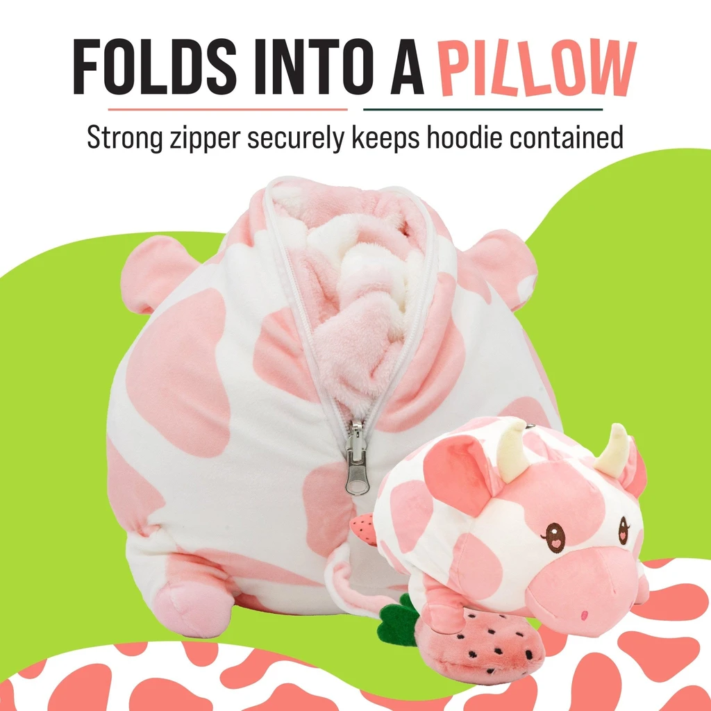 Snugible Strawberry Cow Kids Snugible | Blanket Hoodie & Pillow