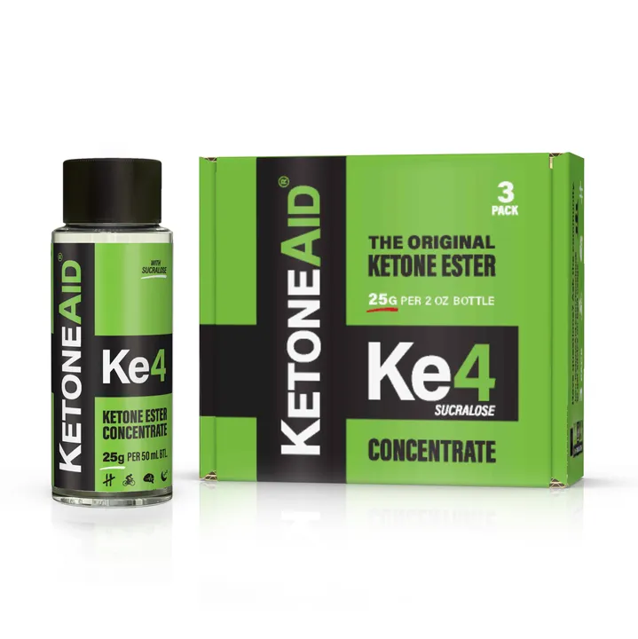 KetoneAid KetoneAid Ke4 Concentrate | 25g (10 serv.) Ketone Ester per btl. 3 Pack |  Sweetened with Sucralose | Superfuel for Brain + Body | Suppress Appetite + Fast Recovery | No Crash | No Other Ketone Comes Close
