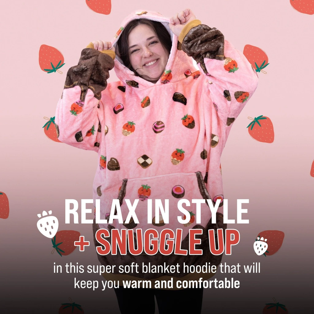 Snugible Chocolate Strawberry Snugible | Blanket Hoodie & Pillow