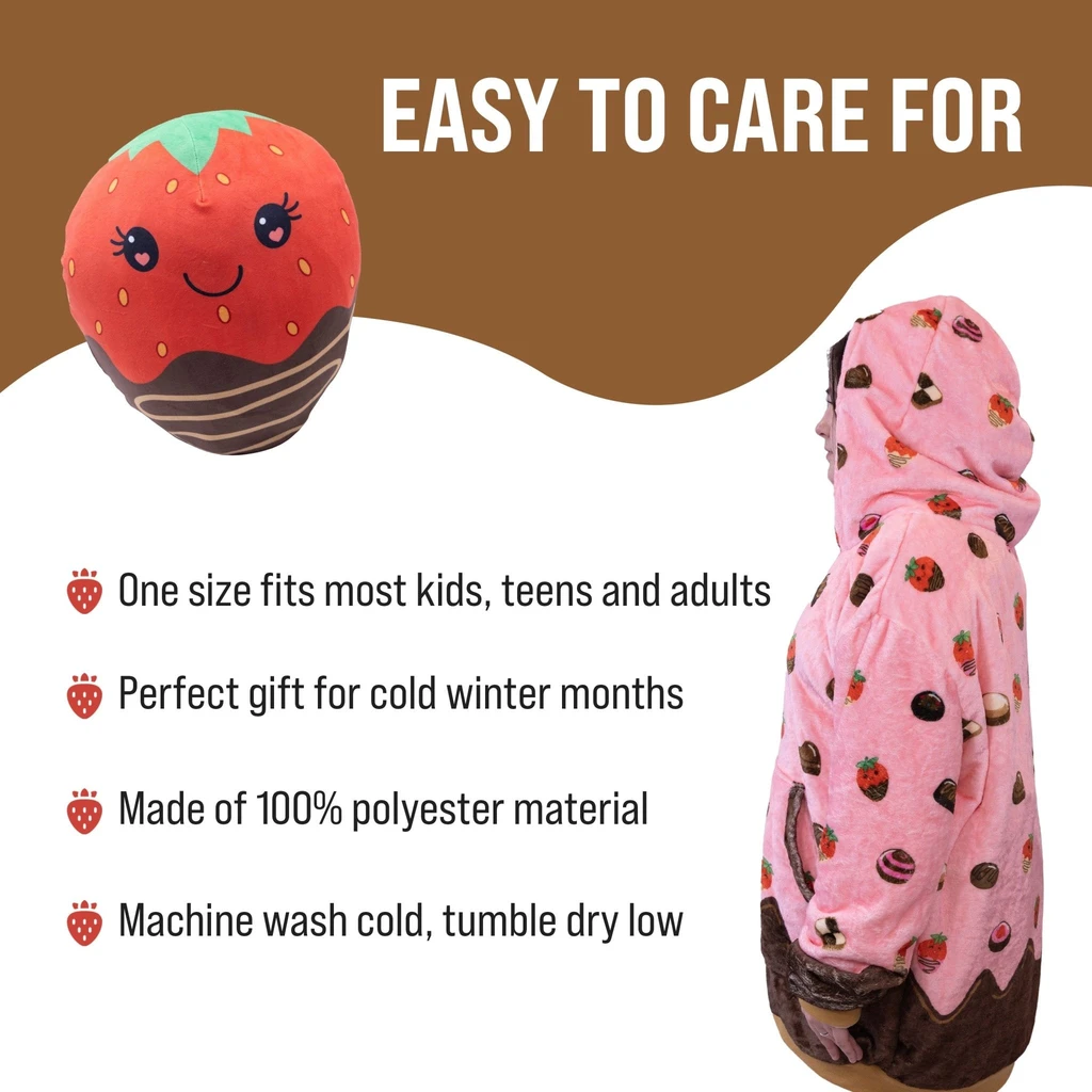Snugible Chocolate Strawberry Snugible | Blanket Hoodie & Pillow