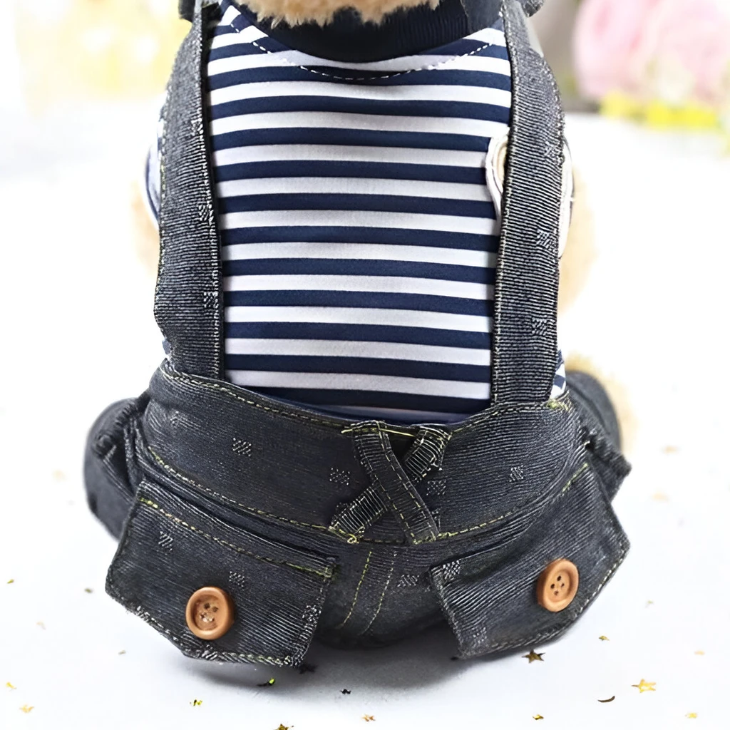 Dog Hugs Cat Denim Four-Legged Pet Dog Clothes
