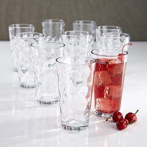 Le'raze Decor Drinking Glasses for Water, Juice, Beer, Wine, and Cocktails 16 Ounces