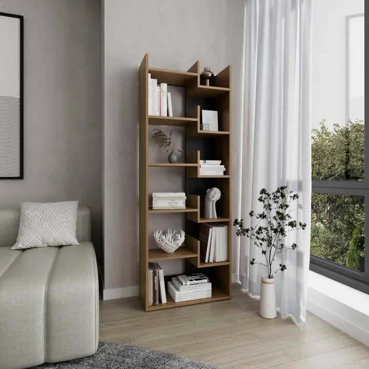 Tuhome Furniture Bookcase Clover With Eleven Shelves