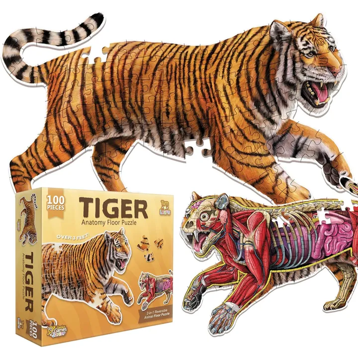 Genius Games Tiger Animal Anatomy Floor Puzzle