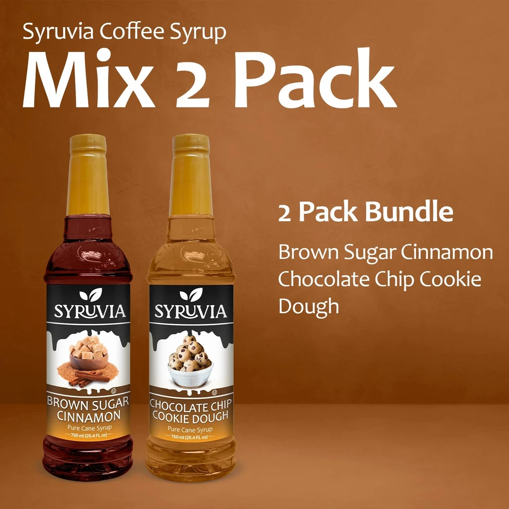 Syruvia Variety Pack, Brown Sugar Cinnamon, Chocolate Chip Cookie Dough Coffee