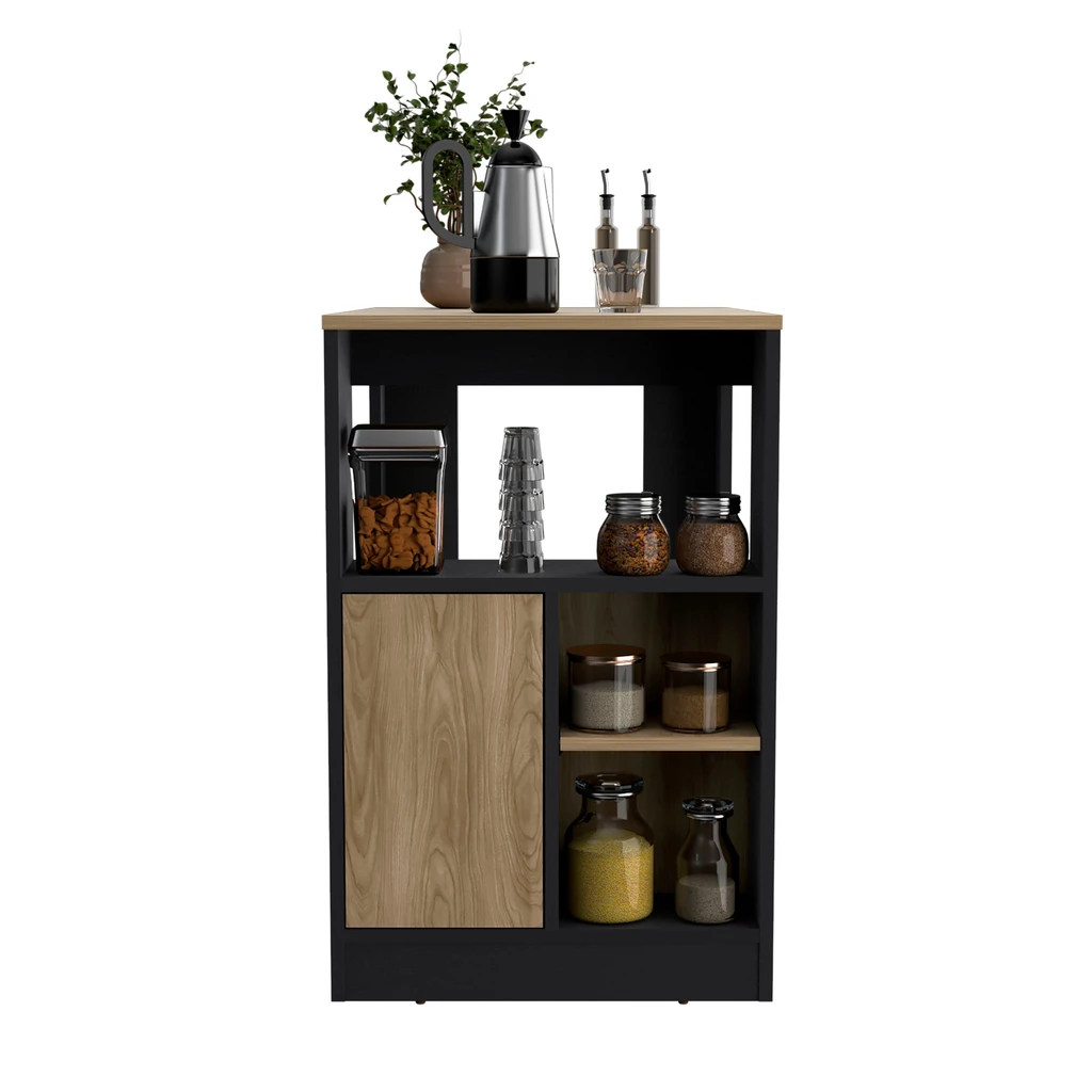 Tuhome Furniture Stirling Kitchen Island With 1-Door Cabinet And Side Shelves