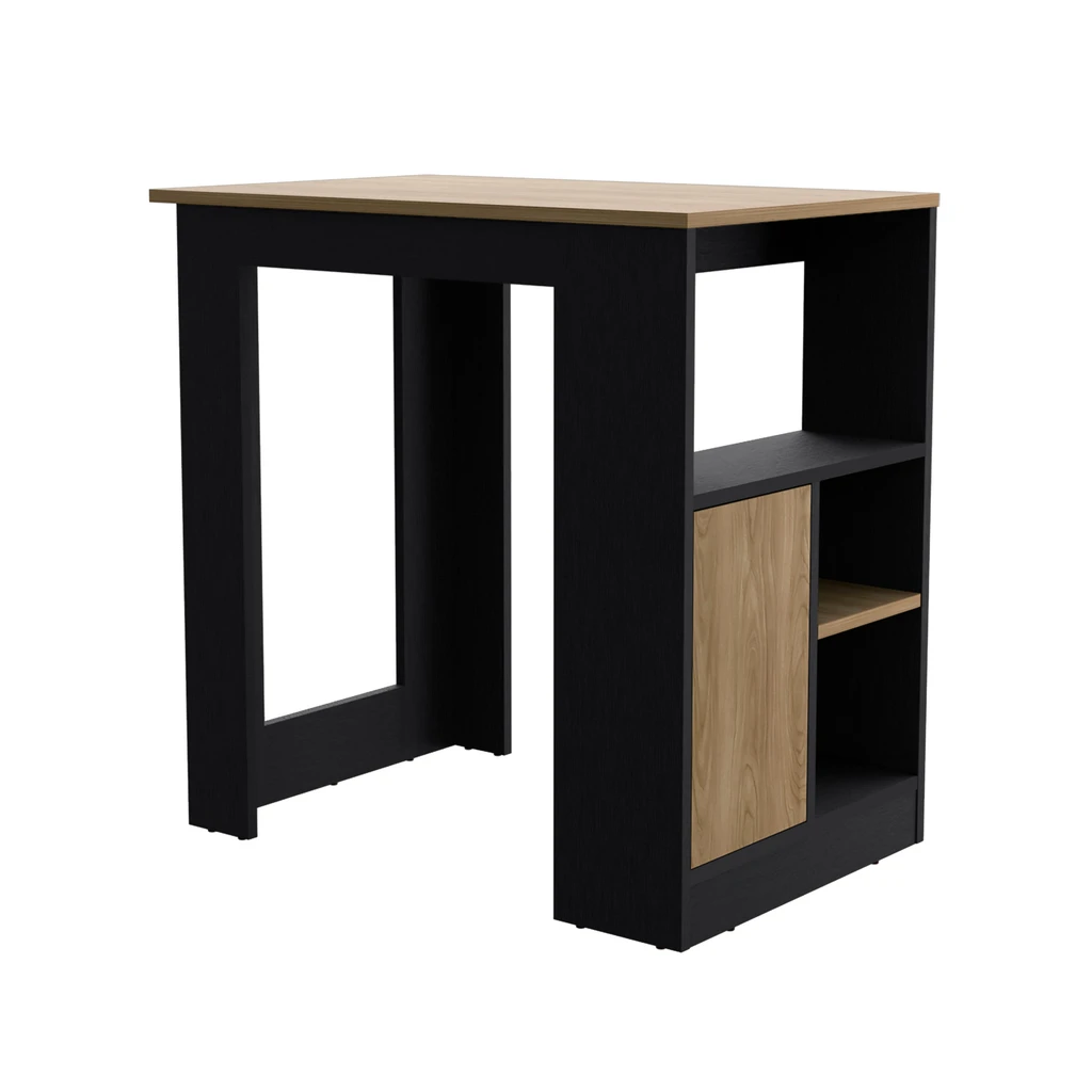 Tuhome Furniture Stirling Kitchen Island With 1-Door Cabinet And Side Shelves