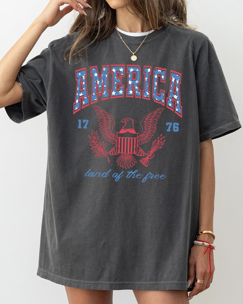 Refinery Number One America, Land of the Free, Eagle, 1776, USA, Independence Day, 4th of July, Stars Stripes, Patriotic Tshirt