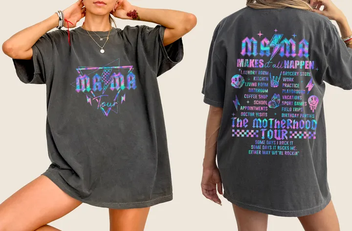 Refinery Number One Motherhood Tour, Mama Concert Tee, Mother's Day, Lightening Bolt, Some Days I Rock It, Tshirt Comfort Colors T-Shirt