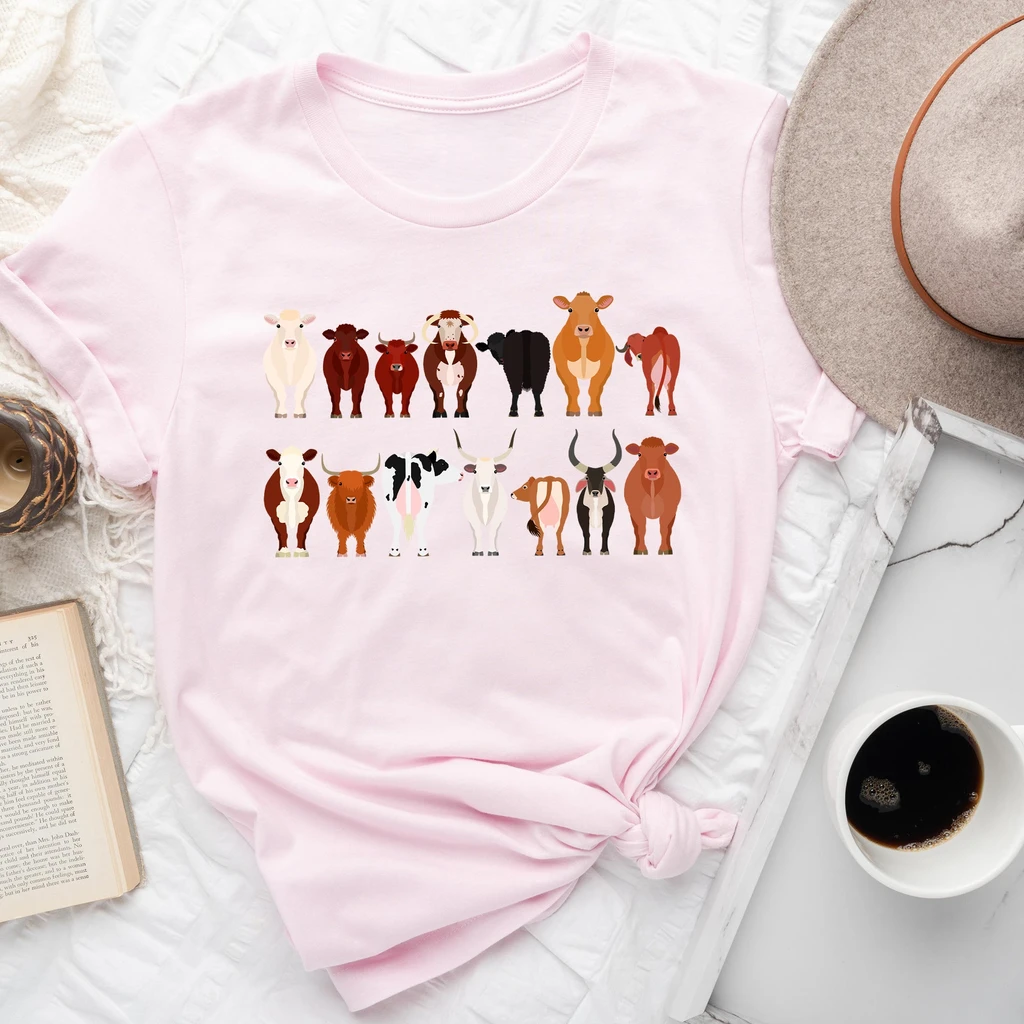 Refinery Number One Cow Lovers Super Soft Tees, Farm Animal Shirts, Illustration, Breeds