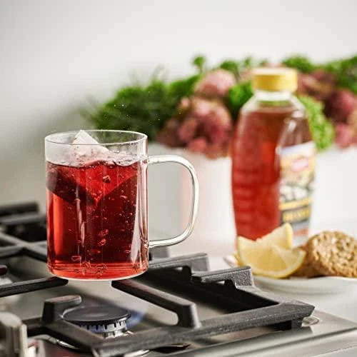 Le'raze Decor Ultra Durable Sleek Glass Coffee Mugs With Handle