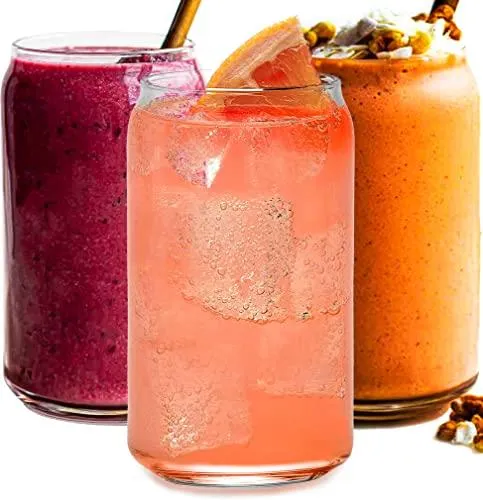 Le'raze Decor Drinking Glasses- Can Shaped Glass Cups